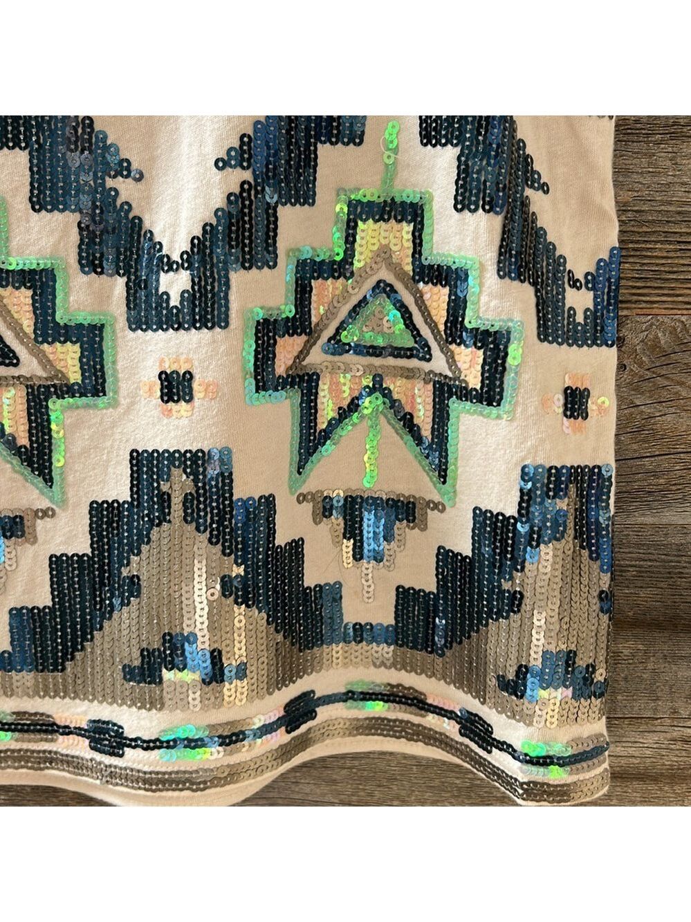 Express Sequin Geometric Print Mini Skirt Size Medium - Picture 2 of 7